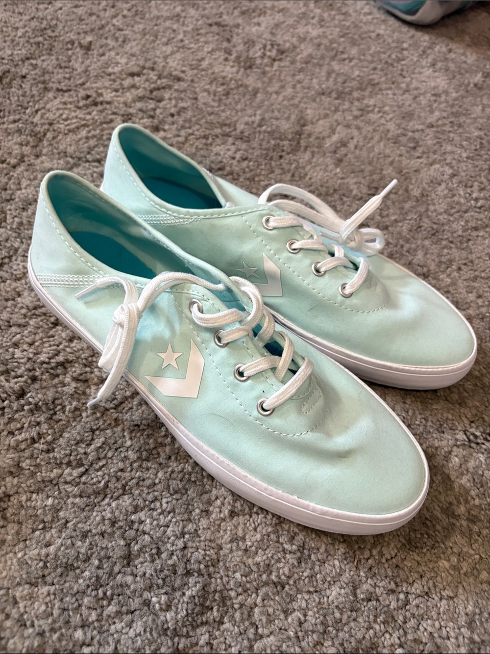 Converse Low-Top Sneakers in Mint Green with White Accents